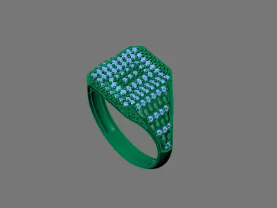 Gents Rings Diamond Men Ring STL 3DM 3D ready print model 3D print model