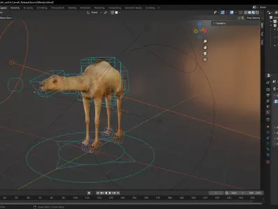 Desert Voyager Ship 3D Camel Model Low-poly 3D model