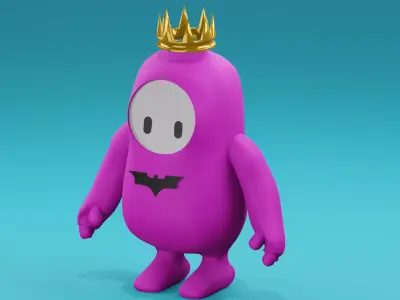 Fallguy Model with Rigged for Animation  Free low-poly 3D model