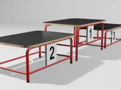 Sports Podiums Low-poly 3D model
