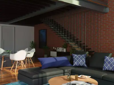 Loft - Interior Scene 3D model