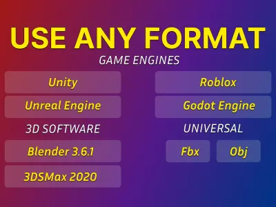 Funny 3D Cartoon Characters - Chubby Animated Models Low-poly 3D model