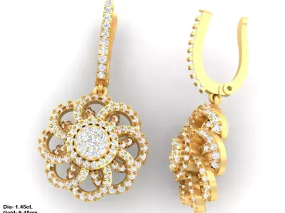 Luxury earrings  for 3D printing 3D print model 5