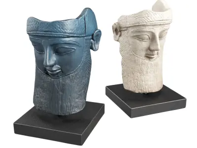 Mask of assyrian man Low-poly 3D model