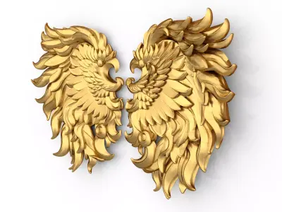 Wings Printable carved decorative 01 3D print model