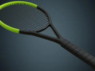 Tennis Racquet 1A Low-poly 3D model
