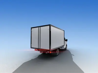 GAZ-3302 Low Poly delivery truck on sky Low-poly 3D model