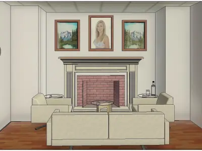 3 Bedroom Autodesk Revit House Model  Low-poly 3D model