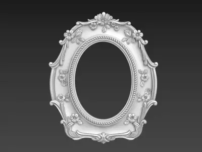 Decorative Mirror and Picture Frame Carving 3D BasRelief Model 3D model
