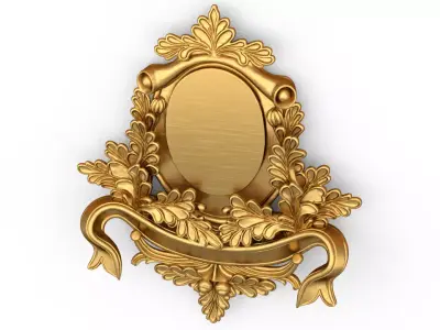 Cartouche classic decorative ornament cnc 3d printing stl 02 3D model