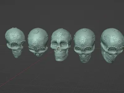 Sugar Skull Wall Decoration 3D print model