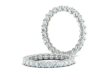 Diamond Eternity Ring with 2point5mm Stones 3dmodel MANY FINGERS 3D print model
