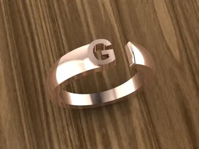 Alphabet Ring G 3D print model