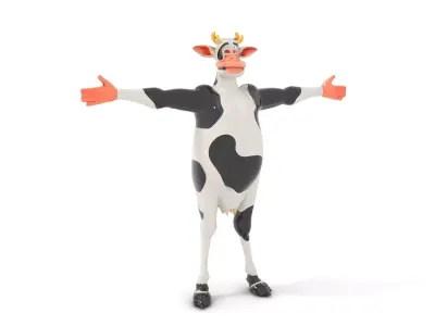 Cartoon Cow Character model pack Low-poly 3D model