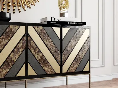 Cabinet with decor set by KOKET 3D model