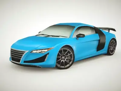 Generic Supercar v2 multicolors Low-poly 3D model