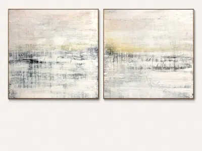 Plaster two square photo frames 59 Low-poly 3D model