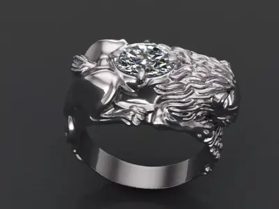 Lion Ring 3D print model order