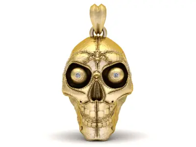 Gold Skull Pendant 3D print model