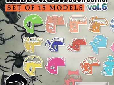 HALLOWEEN DOOR OR WINDOW CORNER SET OF 15 MODELS VOL 6 3D print model
