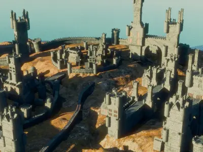 Low poly Castle  Low-poly 3D model