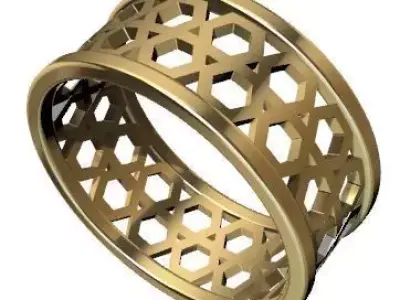 Patterned Ring 3D model Texture 3D print model shop