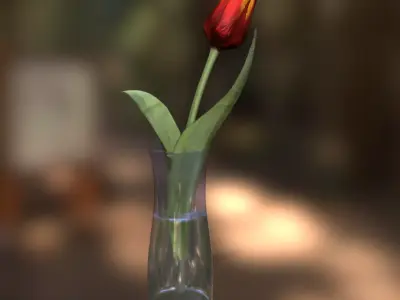 The lonely tulip Free low-poly 3D model