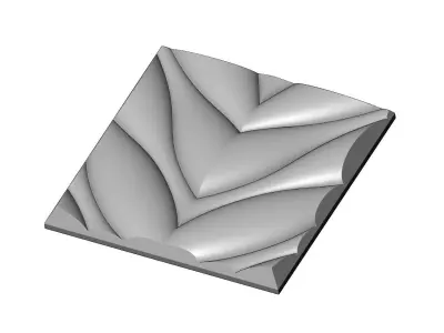 Undulated wave 3d decor wall relief N04 3D print model