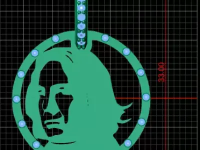 custom portrait gold pendant  3d printable model  3D print model