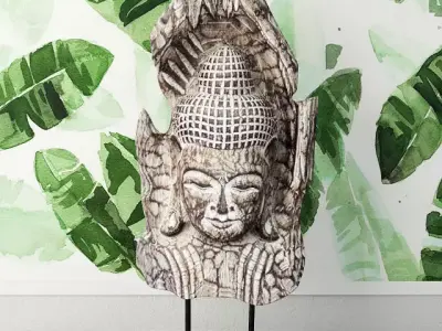 Albesia Wood Buddha Decoration 2 3D model