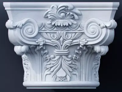 capital ornate marble column 3D model