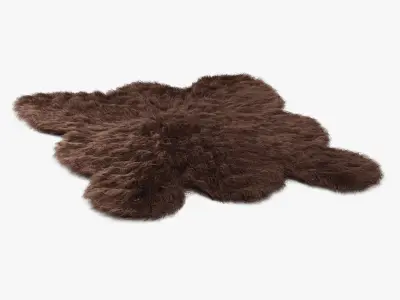 Big brown bear rug 3D model