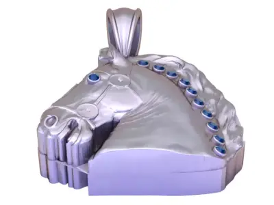 Luxury Horse Head Pendant with Gemstone Mane   3D Printable 3D print model