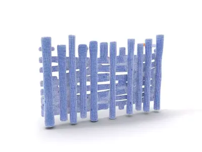 Rustic Wooden Fence model pack Low-poly 3D model