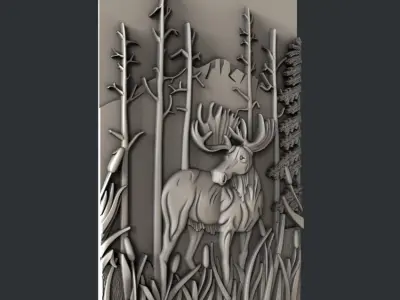 3d STL models for CNC router Moose 3D model