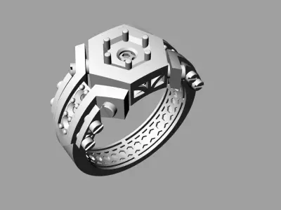 Mens Ring Jewelry Brand Gold Diamond 3D print model