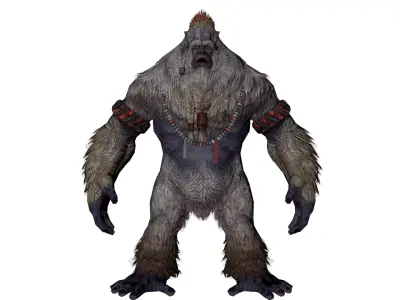 Fantasy Yeti  Ice Monster Creature 3D Model Low-poly 3D model