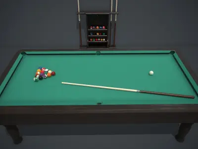 Billiard table 9ft PBR Low-poly 3D model
