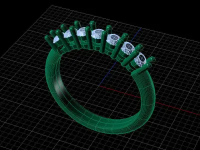 7 stones ring 1 Free 3D print model