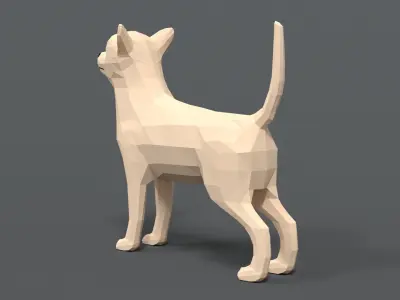 Low Poly Cartoon Chihuahua Dog Low-poly 3D model