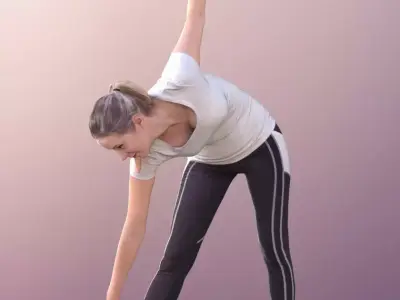 Elena 10675 - Athletic Woman Stretching Yoga Low-poly 3D model