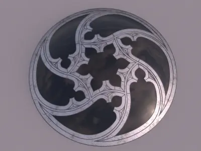 Dome with hexagonal pattern glass and steel structure Low-poly 3D model