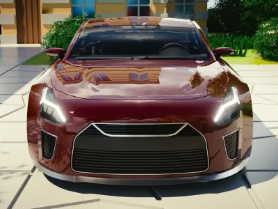 Generic Mid Size 4 Door Sedan With Sport Package Low-poly 3D model