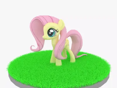 Cartoon Pony Rigged Low-poly 3D model