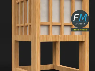 Shoji lamp 2 3D model