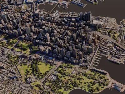 Sydney City Skyline Free low-poly 3D model