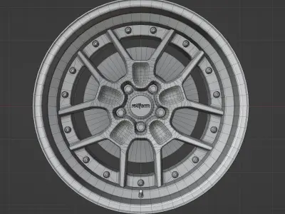 ZMO - 3 Piece Wheels - Game Ready Low-poly 3D model