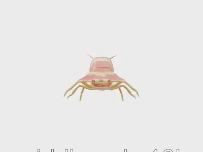 Harlequin Shrimp Model with Clown-Like Markings Low-poly 3D model