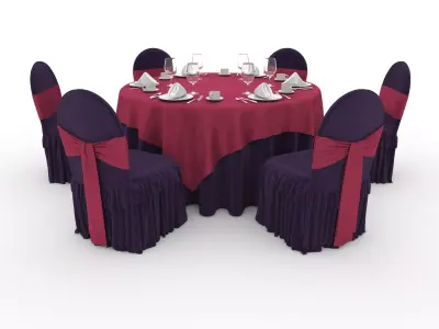 Banquet Table and Chair 69 3D model