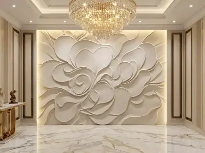 modern panel wall decor set relief stl mural CNC 187 3D model